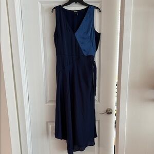 Flowy DKNY Asymmetrical Dress in Blue